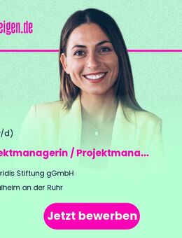 Projektmanagerin / Projektmanager (m/w/d) Teilzeit - Mülheim (Ruhr)