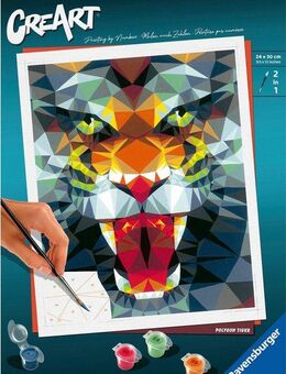 Ravensburger Malen nach Zahlen CreArt, Polygon Tiger, Made in Europe