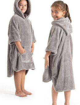 my home Badeponcho Lillou, für Kinder, ideal für Urlaub oder im Schwimmbad, Midilänge, Microfaser, Kapuze, ohne, weich und kuschelig, Fleece, plüsch, Surfponcho