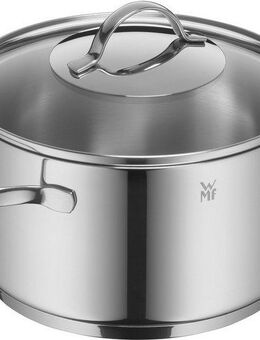 WMF Kochtopf Provence Plus, Cromargan® Edelstahl Rostfrei 18/10 (2-tlg), hochwertiger Glasdeckel, TransTherm-Allherdboden, Schüttrand