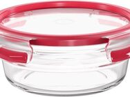 Emsa Aufbewahrungsbecher Clip & Close Glas, Glas, Polyprophylen (PP), (2-tlg), 0,6 Liter, rund, Stapelkante, backofengeeignet, auslaufsicher