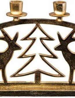 Creativ deco Kerzenhalter Adventsleuchter Weihnachtslandschaft (1 St), Stabkerzenhalter, Weihnachtsdeko, Breite ca. 50 cm, 4-flammig