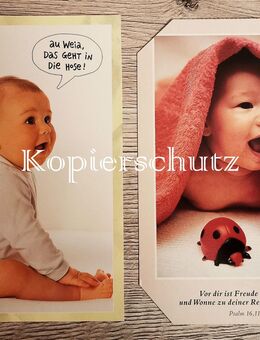 2 Baby-Kalender-Ansichtskarten mit Sprüchen - Bautzen