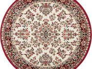 my home Teppich Halton, rund, Höhe: 8 mm, Kurzflor, Orient Optik, mit Bordüre, robust, pflegeleicht, gekettelt