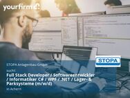 Full Stack Developer / Softwareentwickler / Informatiker C# / WPF / .NET / Lager- & Parksysteme (m/w/d) - Achern