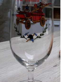DDR Bierglas Tulpe 95 Jahre FFw Leuba (1988) - Görlitz