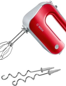 BOSCH Handmixer Styline MFQ40303, Edelst. Rührbesen/Knethaken, 5 Stufen, rot, 500 W, Turbostufe, leichtes Gehäuse, Made in Europe