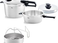 Fissler Schnellkochtopf Vitavit® Premium, Edelstahl 18/10 (Set, 2-tlg., Schnellkochtopf 8,0 l + Schnellbratpfanne 4,0 l + Zusatzdeckel), Premium Qualität – Made in Germany