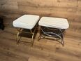 2 Hocker Badhocker Sitzhocker aus Metall in Gold und Silber in 88131