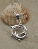 ☝️☝️☝️ Halskette, 925 Silber plat. + Anhänger Delphine, maritim, NEU ⭐⭐⭐⭐⭐ in 86368
