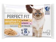Perfect Fit Sensitive Sterilise Adult 1+ - Huhn & Lachs in Sauce (52 x 85 g)