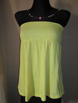 NEU * Trägerlos * Baby- Doll * Bandeau * Top * T- Shirt "H&M" Gr. 34, 36- 38/ XS- S * zitronen- gelb * - Riedlingen