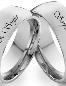 Edelstahlringe E293 mit Zirkonia oder Diamant und Außengravur - Aholming