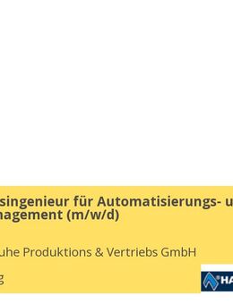 Produktionsingenieur für Automatisierungs- und Projektmanagement (m/w/d) - Mainburg