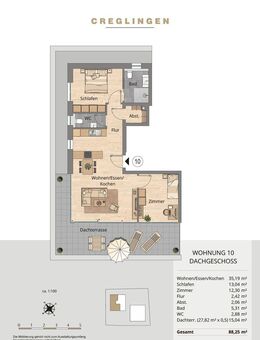 Whg. 10 - Wunderschöne und große 3-Zimmer-Penthousewohnung - Creglingen