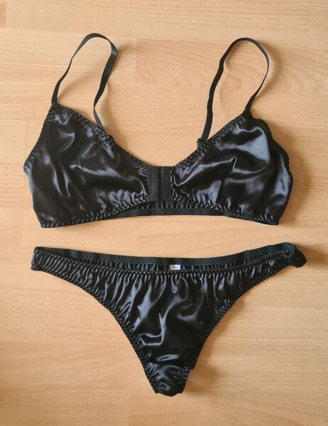 Heißes Dessous Set Bh und String Slip schwarz glänzend / Größe L und XL / NEU - Marl (Nordrhein-Westfalen)