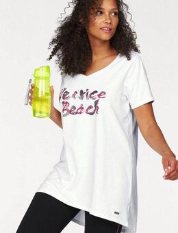 Venice Beach Longshirt Langarm, lockere Passform, mit Logodruck, herzförmiger Ausschnitt