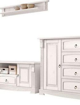 Home affaire Wohnwand Anna, (Set, 4-St), aus massiver Kiefer, FSC®, im romantischen Landhausstil