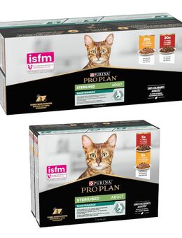 40 x 85 g PURINA PRO PLAN Sterilised Adult + 10 x 85 g Maintenance gratis! - 40 x 85 g Sterilised Rind & Huhn + 10 x 85 g Rind und Huhn