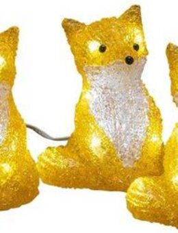 KONSTSMIDE LED-Lichterkette Weihnachtsdeko aussen, 40-flammig, LED Acryl Füchse sitzend, 5-er Set, 40 kalt weiße Dioden