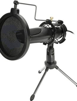 Speedlink Streaming-Mikrofon AUDIS Desktop USB Standmikrofon für PC, Gaming Mikrofon mit Ständer und Popfilter