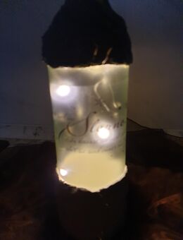 Dekoflasche Flasche mit Lichterkette Shabby Chic Handarbeit Hobby - Wilster