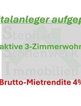 Für Kapitalanleger: Vermietete 3-Zimmer-DG-Wohnung mit Garten in 3-Parteien-Haus - Trebur