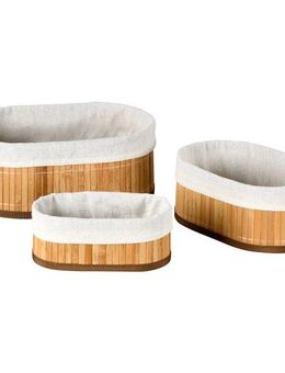 KESPER® Aufbewahrungskorb Bambus Körbchen, 3er Set, FSC (Set, 3 St), in 3 verschiedenen Größen