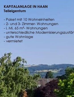 Kapitalanlage: 10-er Paket ETW in Haan - Haan