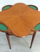 Antiker Spieltisch mit Schublade in Kleeblattform Eiche um 1900 in 53489
