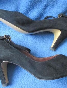 NEUw * Edel * Original VINTAGE * Echt * Nubuck * Velours Leder * High Heels * Riemchen * Pumps * Schuhe "SALAMANDER" Made in Germany * Gr. 37- 37½ * 37,5 * 4,5 * schwarz * - Riedlingen