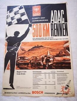 Altes ADAC Plakat Nürburgring 1967, 500 km Rennen Original - Bad Breisig