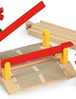 BRIO® Spielzeugeisenbahn-Erweiterung BRIO® WORLD, Bahnübergang, FSC® - schützt Wald - weltweit