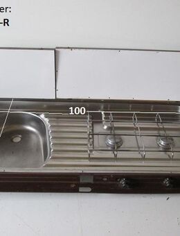 Seppelfricke Kochfeld 50mba 2-flammig (rechts) mit Spülbecken gebr. ca 100 x 42 cm (ähnlich Cramer) Typ 34cSP05 MIT TYPENSCHILD - Schotten Zentrum
