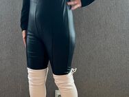 Lack Latex Look Leggings Lederleggings Leggings Stretch sexy Wetlook Rot catsuit Anzug - Leipzig
