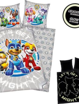 PAW PATROL Kinderbettwäsche Paw Patrol, Renforcé, mit "Glow in the dark"-Effekt