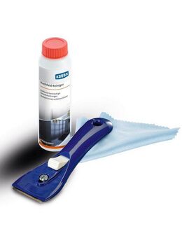 Xavax Kochfeldreiniger Set, 3-teilig, Reiniger, Schaber, Mikrofasertuch Küchenreiniger