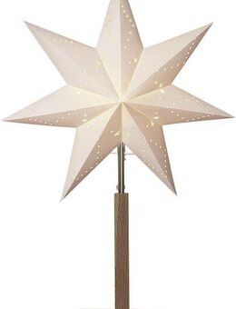 STAR TRADING Stehlampe Standleuchte Stern Karo, Ein-/Ausschalter, ohne Leuchtmittel, Tischlampe, Weihnachtsstern, Deko-Stern, 7-zackig, Weihnachtsdeko