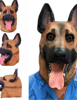 Hundemaske Schäferhund Maske Hund Tier Gesichtsmaske Hunde Fastnacht Kostüm Halloween 24,90* - Villingen-Schwenningen