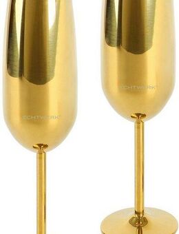ECHTWERK Champagnerglas, Edelstahl, Sektglas, Sektkelch, Champagnerkelch, bruchsicher, 250 ml