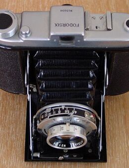 alte Wester Fodorsix Rollfilmkamera 6x6 Vintage Fotoapparat Klappkamera mit Ledertasche 1940er 1950er Jahre - Landsberg (Lech)