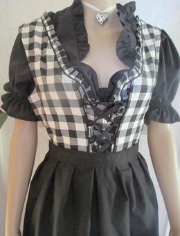 NEU * 3 -teiliges Lace-Spitzen Nostalgie Brauchtum Folklore Trachten Volks-Oktoberfest Karo Dirndl Kleid "lukas * Landhaus und Trachtenmode" Gr. 40/ M * schwarz * weiß * black and withe * - Riedlingen