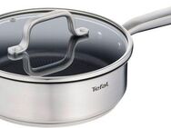 Tefal Schmorpfanne Virtuoso, Induktion, Ø 24 cm, Edelstahl, mit Deckel, Premium-Edelstahl, Titanium Non-Stick Antihaftversiegelung