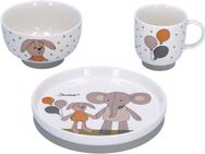 Sterntaler® Kindergeschirr-Set Elefant Eddy und Hase Happy (3-tlg), Porzellan, Silikon