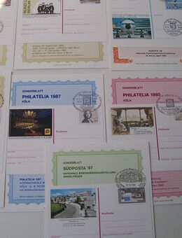 Briefmarken, 7 Ganzsachen, Bund, Sonderblätter - Erftstadt