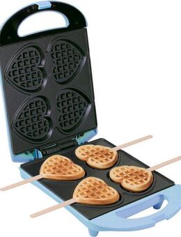 bestron Waffeleisen DSW271 für Herzwaffeln am Stiel, 780 W, für Herzwaffeln am Stiel, Retro Design