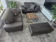 Sofa Couch Garnitur grau top ! - Unna