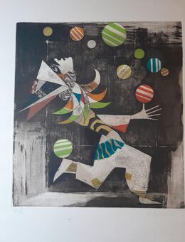 Alfred Finsterer - Juggler - Kunstdruck / Radierung Signiert - Nürnberg