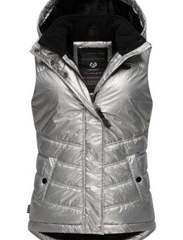 Ragwear Steppweste Hesty Bling Wasserdichte Outdoor-Weste mit abnehmbarer Kapuze