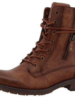 Mustang Shoes Elfi Schnürstiefel Winterstiefel mit Reißverschluss und markanter Schnürung